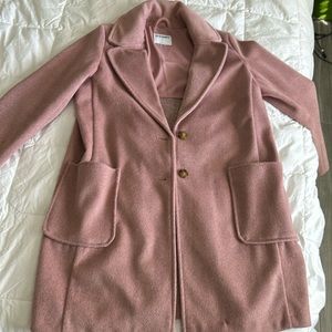 Soft blush pink faux fur Old Navy coat.